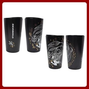 Starbucks Mermaid Siren Ceramic Travel Tumbler Black Gold 12oz 2019 Coffee Mug